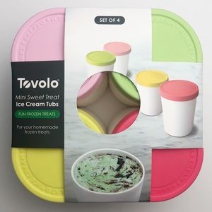 NIB Tovolo Mini Sweet Treats Ice Cream Tubs Setof4